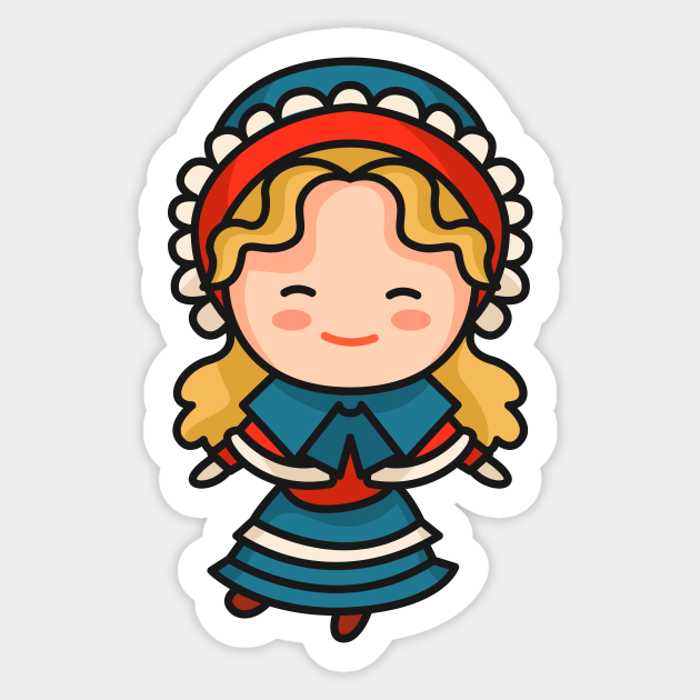 Cute VictorianEra British Girl Victorian Era Sticker TeePublic
